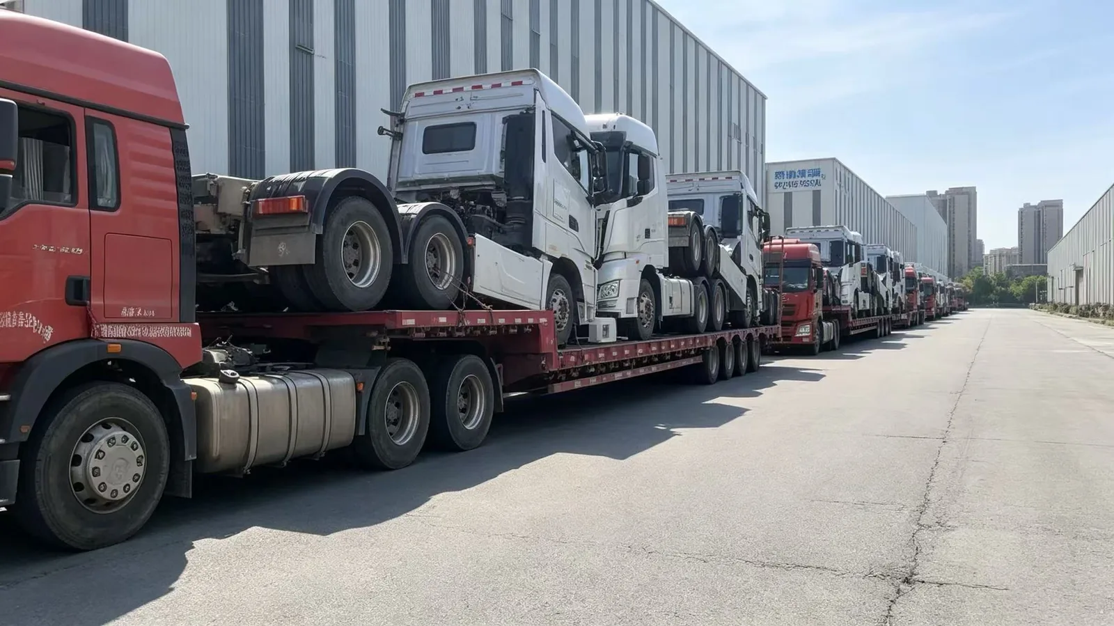 Inspection chargement et expédition en série des camions Hualong